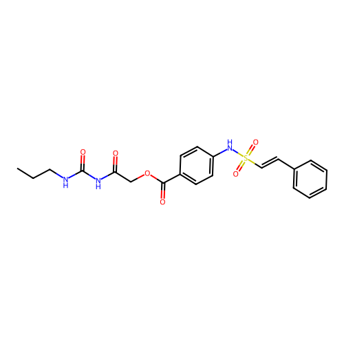 2-Oxo-2-[(propylcarbamoyl)amino]ethyl 4-(2-phenylethenesulfonamido)benzoate structure