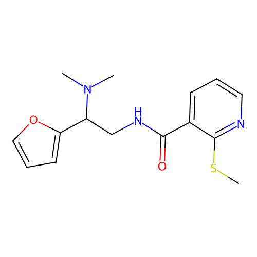 N-(2-(dimethylamino)-2-(furan-2-yl)ethyl)-2-(methylthio)nicotinamide structure