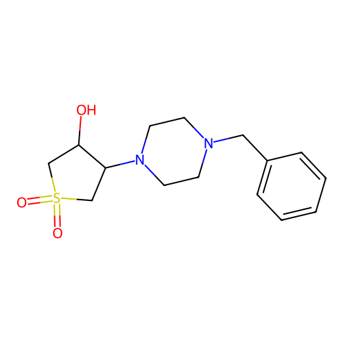4-(4-Benzylpiperazin-1-yl)-1,1-dioxothiolan-3-ol structure