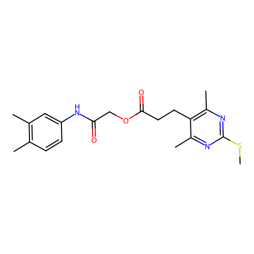 [(3,4-dimethylphenyl)carbamoyl]methyl 3-[4,6-dimethyl-2-(methylsulfanyl)pyrimidin-5-yl]propanoate structure
