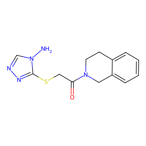 2-[(4-amino-1,2,4-triazol-3-yl)sulfanyl]-1-(3,4-dihydro-1H-isoquinolin-2-yl)ethanone structure