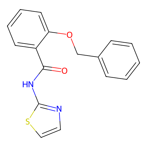 2-(benzyloxy)-N-(1,3-thiazol-2-yl)benzamide structure