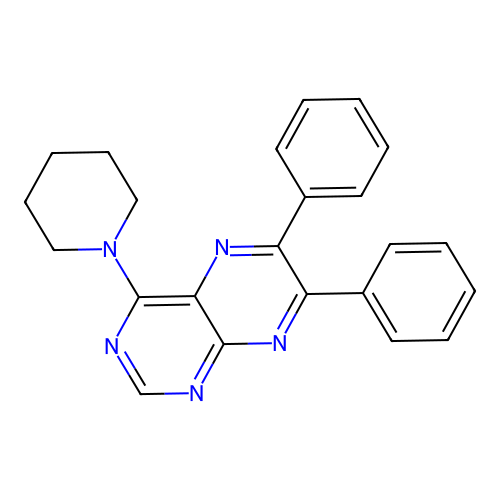 6,7-Diphenyl-4-(1-piperidyl)pteridine structure