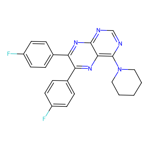 6,7-Bis(4-fluorophenyl)-4-(1-piperidyl)pteridine structure