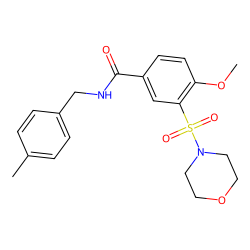 4-methoxy-N-(4-methylbenzyl)-3-(morpholin-4-ylsulfonyl)benzamide structure