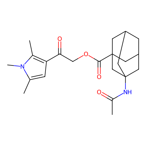 [2-Oxo-2-(1,2,5-trimethylpyrrol-3-yl)ethyl] 3-acetamidoadamantane-1-carboxylate structure
