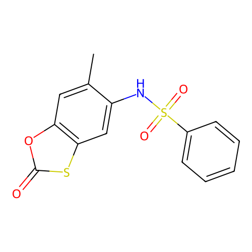 N-(6-methyl-2-oxo-1,3-benzoxathiol-5-yl)benzenesulfonamide structure