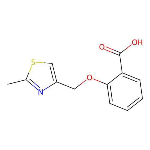 2-[(2-Methyl-1,3-thiazol-4-yl)methoxy]benzoic acid structure