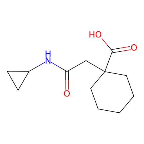 1-[(Cyclopropylcarbamoyl)methyl]cyclohexane-1-carboxylic acid structure