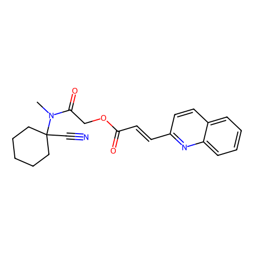 [(1-Cyanocyclohexyl)(methyl)carbamoyl]methyl 3-(quinolin-2-yl)prop-2-enoate structure