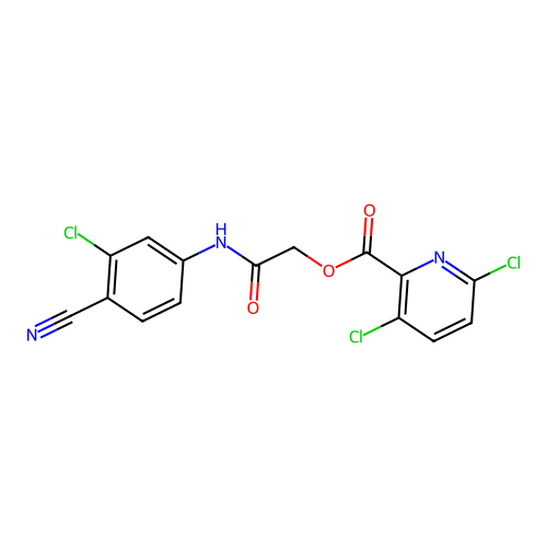 [(3-Chloro-4-cyanophenyl)carbamoyl]methyl 3,6-dichloropyridine-2-carboxylate structure
