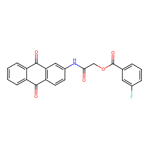 2-((9,10-Dioxo-9,10-dihydroanthracen-2-yl)amino)-2-oxoethyl 3-fluorobenzoate structure