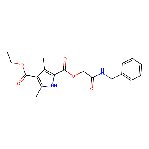 2-O-[2-(benzylamino)-2-oxoethyl] 4-O-ethyl 3,5-dimethyl-1H-pyrrole-2,4-dicarboxylate structure