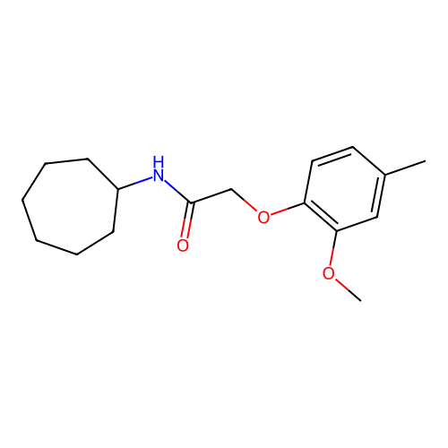 N-cycloheptyl-2-(2-methoxy-4-methylphenoxy)acetamide structure