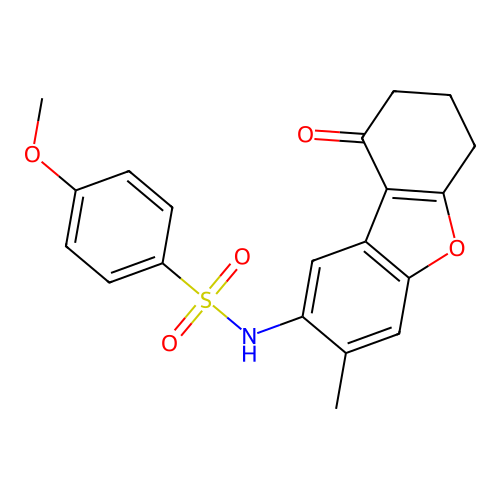 4-methoxy-N-(3-methyl-9-oxo-7,8-dihydro-6H-dibenzofuran-2-yl)benzenesulfonamide structure