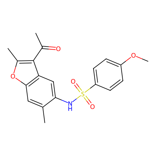 N-(3-Acetyl-2,6-dimethylbenzofuran-5-yl)-4-methoxybenzenesulfonamide structure