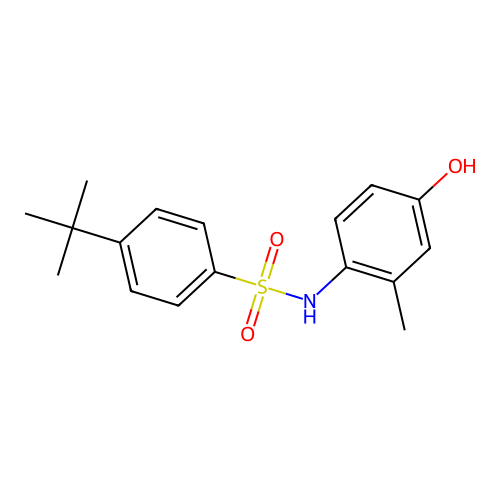 4-tert-butyl-N-(4-hydroxy-2-methylphenyl)benzenesulfonamide structure