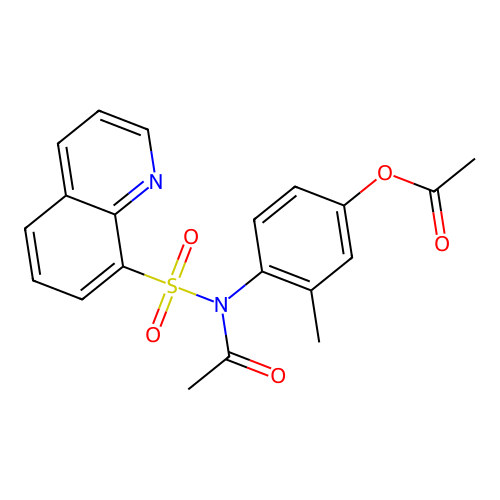 4-[Acetyl(quinolin-8-ylsulfonyl)amino]-3-methylphenyl acetate structure