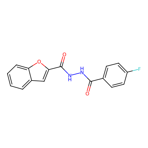 N'-(4-fluorobenzoyl)-1-benzofuran-2-carbohydrazide structure