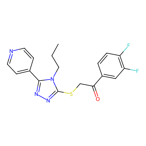 1-(3,4-Difluorophenyl)-2-((4-propyl-5-(pyridin-4-yl)-4H-1,2,4-triazol-3-yl)thio)ethan-1-one structure