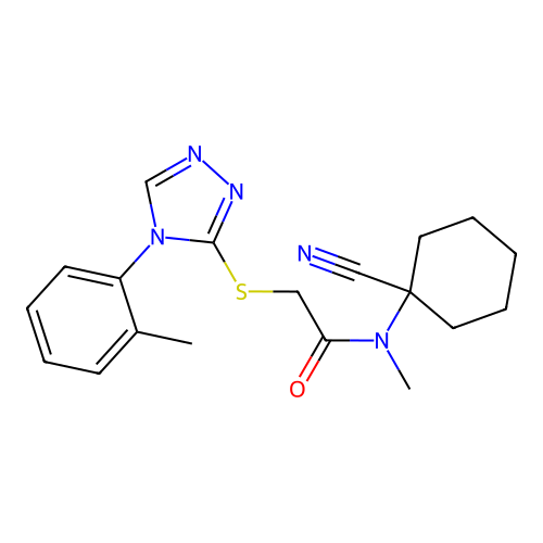 N-(1-cyanocyclohexyl)-N-methyl-2-{[4-(2-methylphenyl)-4H-1,2,4-triazol-3-yl]sulfanyl}acetamide structure