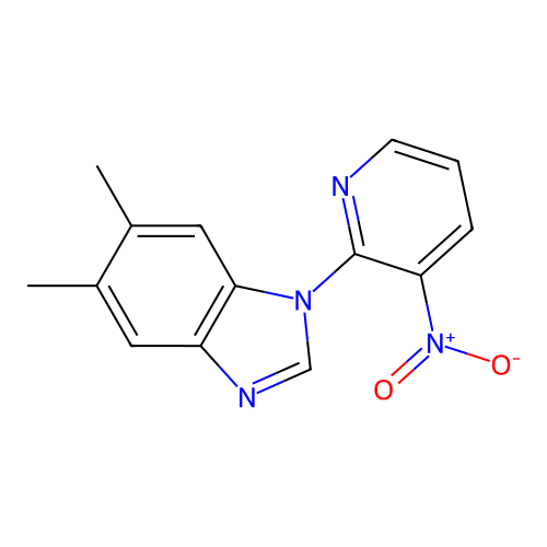 5,6-dimethyl-1-(3-nitropyridin-2-yl)-1H-1,3-benzodiazole structure