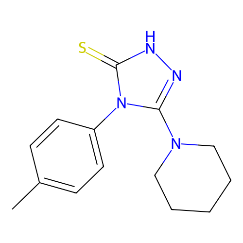 4-(4-methylphenyl)-5-(piperidin-1-yl)-4H-1,2,4-triazole-3-thiol structure