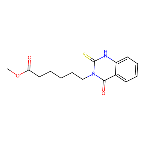 methyl 6-(2-mercapto-4-oxoquinazolin-3(4H)-yl)hexanoate structure
