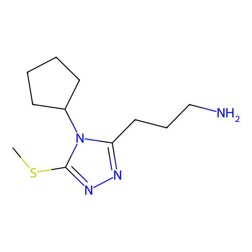 3-[4-cyclopentyl-5-(methylthio)-4H-1,2,4-triazol-3-yl]propan-1-amine structure