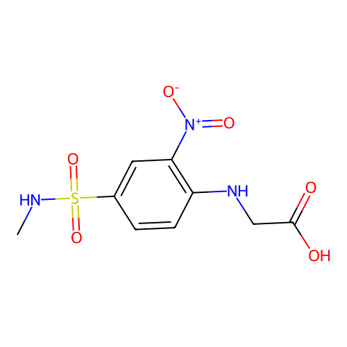 2-{[4-(Methylsulfamoyl)-2-nitrophenyl]amino}acetic acid structure