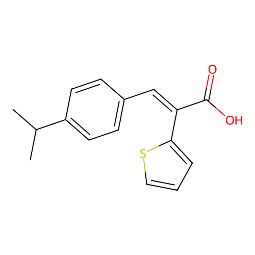3-(4-Propan-2-ylphenyl)-2-thiophen-2-ylprop-2-enoic acid structure