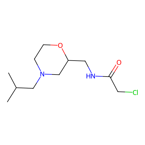 2-chloro-N-{[4-(2-methylpropyl)morpholin-2-yl]methyl}acetamide structure
