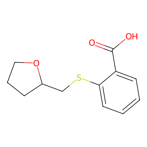 2-[(Oxolan-2-ylmethyl)sulfanyl]benzoic acid structure