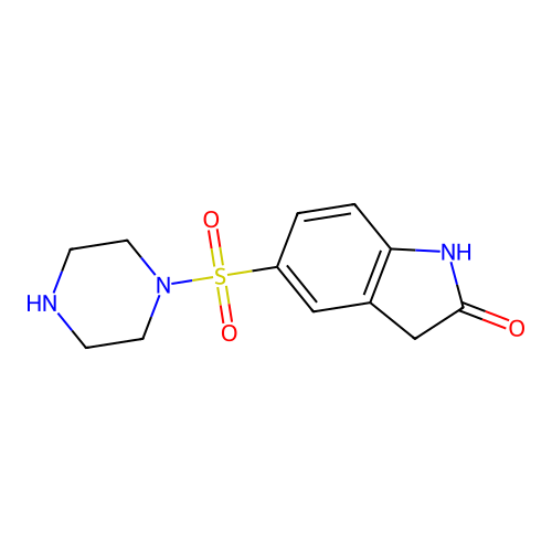 1,3-Dihydro-5-(1-piperazinylsulfonyl)-2H-indol-2-one structure