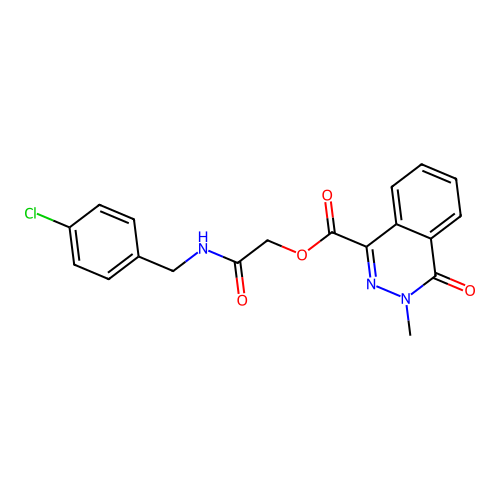 [2-[(4-chlorophenyl)methylamino]-2-oxoethyl] 3-methyl-4-oxophthalazine-1-carboxylate structure