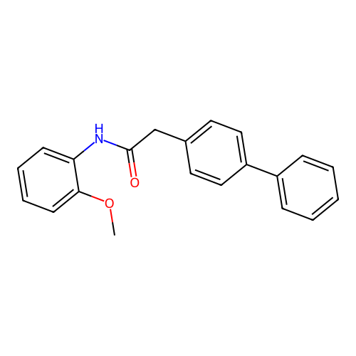 N-(2-methoxyphenyl)-2-(4-phenylphenyl)acetamide structure