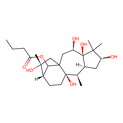 3,5,6,9,16-Pentahydroxygrayanotoxan-14-yl butanoate structure