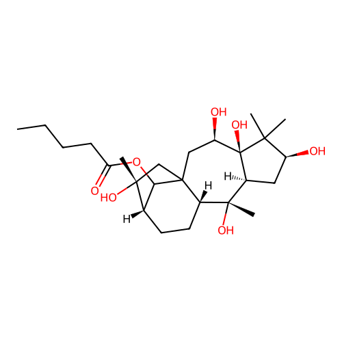 3,5,6,10,16-Pentahydroxygrayanotoxan-14-yl pentanoate structure