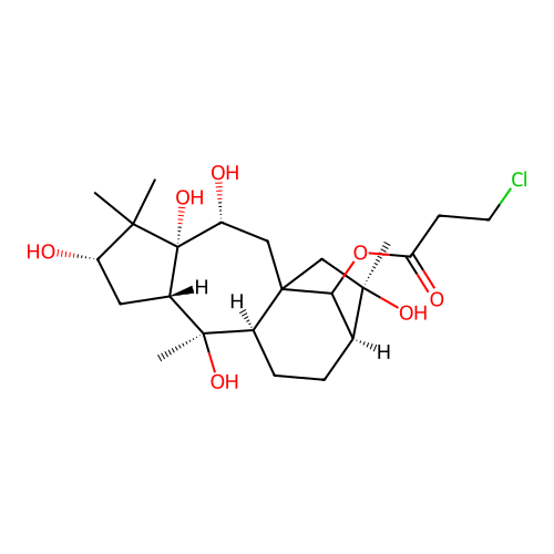 3,5,6,10,16-Pentahydroxygrayanotoxan-14-yl 3-chloropropanoate structure