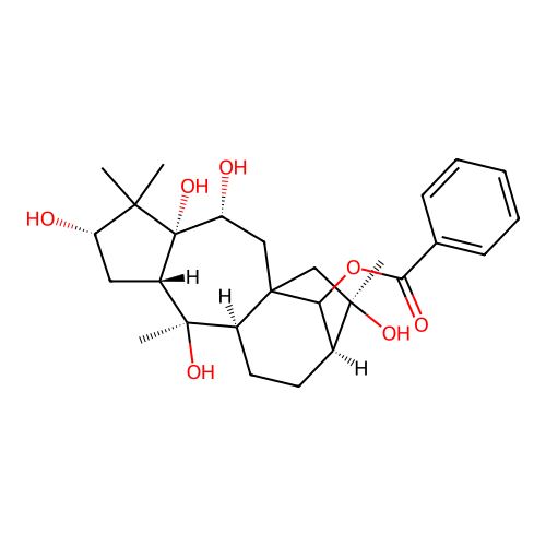 3,5,6,10,16-Pentahydroxygrayanotoxan-14-yl benzoate structure