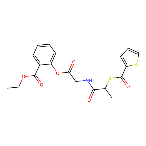 Ethyl o-(2-thenoylmercaptopropionylglycyloxy)benzoate structure