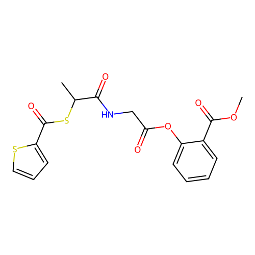 Methyl o-(2-thenoylmercaptopropionylglycyloxy)benzoate structure