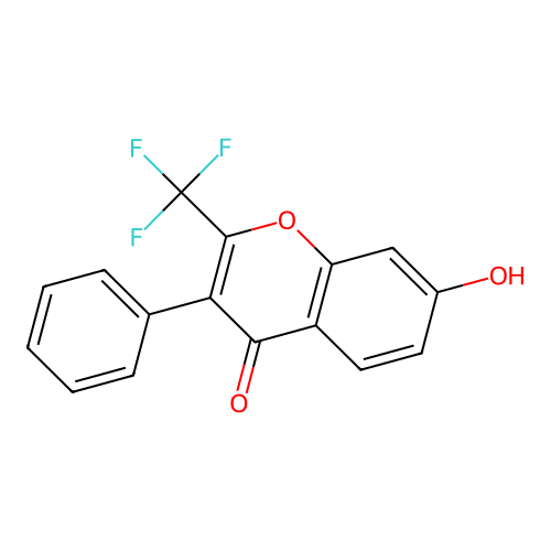 7-Hydroxy-3-phenyl-2-trifluoromethyl-chromen-4-one structure
