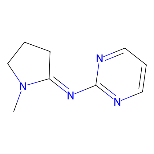 2-Pyrimidinamine, N-(1-methyl-2-pyrrolidinylidene)- structure