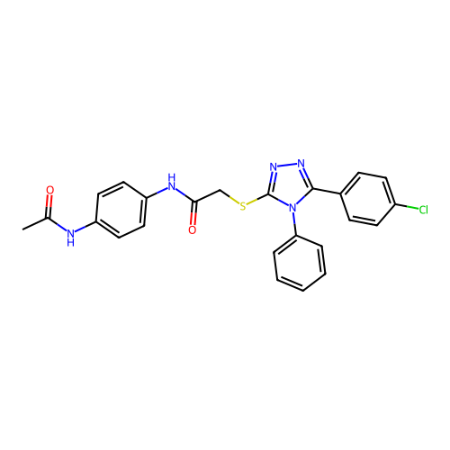 2-{[5-(4-chlorophenyl)-4-phenyl-4H-1,2,4-triazol-3-yl]sulfanyl}-N-(4-acetamidophenyl)acetamide structure