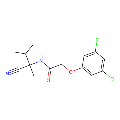 N-(2-cyano-3-methylbutan-2-yl)-2-(3,5-dichlorophenoxy)acetamide structure