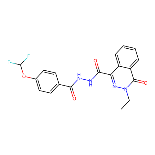 N'-[4-(difluoromethoxy)benzoyl]-3-ethyl-4-oxophthalazine-1-carbohydrazide structure