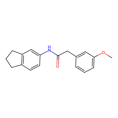 N-(2,3-dihydro-1H-inden-5-yl)-2-(3-methoxyphenyl)acetamide structure