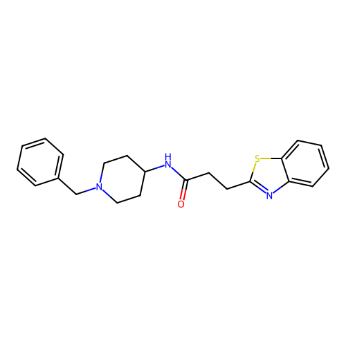 3-(1,3-benzothiazol-2-yl)-N-(1-benzylpiperidin-4-yl)propanamide structure