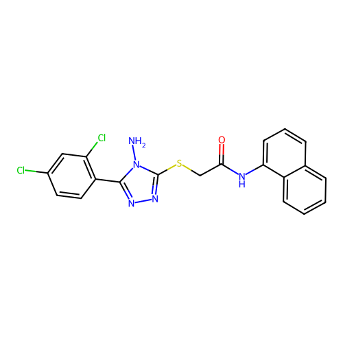 2-[4-amino-5-(2,4-dichlorophenyl)(1,2,4-triazol-3-ylthio)]-N-naphthylacetamide structure